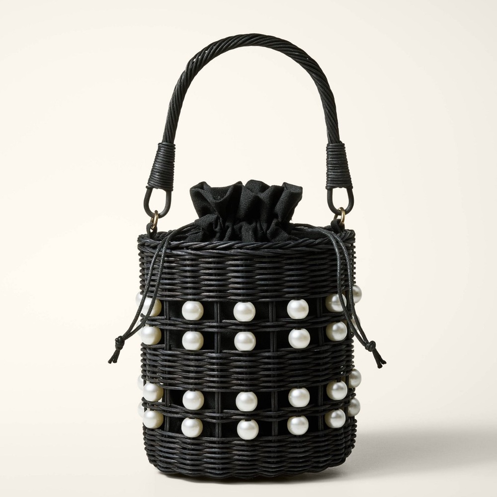 ♠️🤍Pearl Embellished Basket Bucket Bag - kate spade new york x Target Black